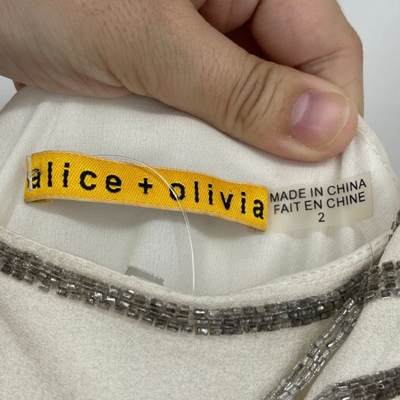 Alice + Olivia Gabby beaded silk mini dress size 2 - Picture 5 of 16
